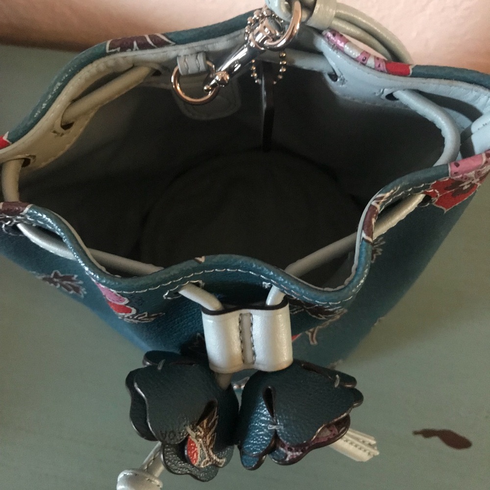 Coach blue tea flower purse